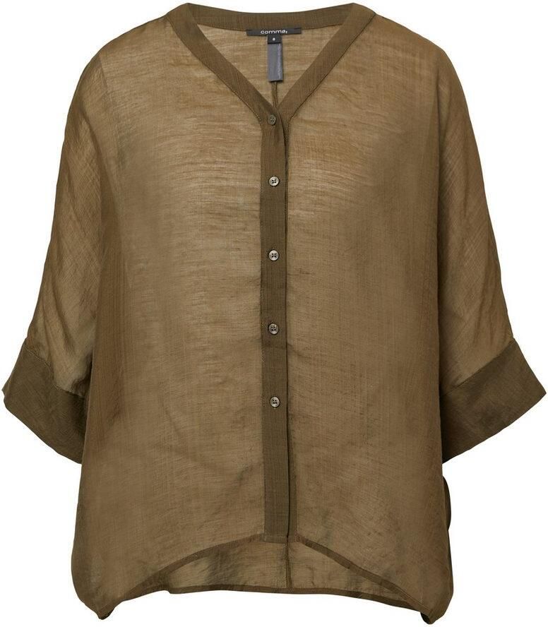 Comma Shirtblouse in transparante look en met knoopsluiting