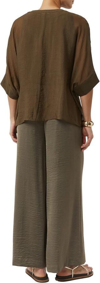 Comma Shirtblouse in transparante look en met knoopsluiting - Foto 3