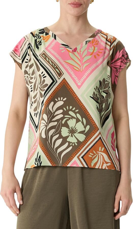 Comma Regular fit blouseshirt met V-hals - Foto 4