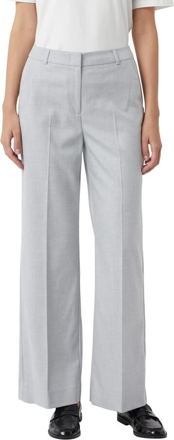 Comma wide leg regular waist pantalon lichtgrijs - Foto 7