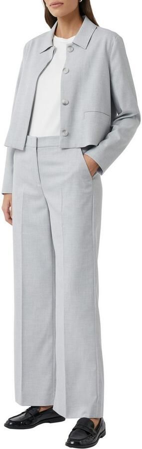 Comma wide leg regular waist pantalon lichtgrijs - Foto 6