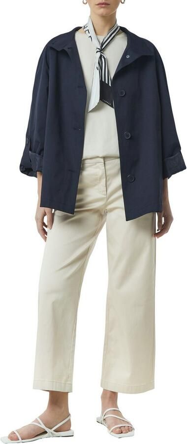 Comma Stoffen broek Zomerbroek met uitlopende pijpen en stretch