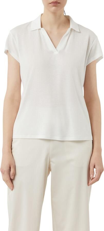 Comma T-shirt met aandeel linnen - Foto 4