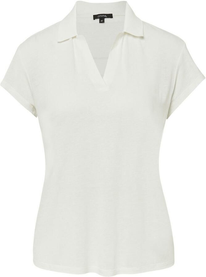 Comma T-shirt met aandeel linnen
