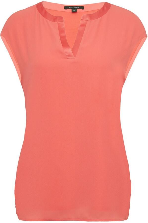 Comma Blouseshirt van viscosemix met tuniekkraag