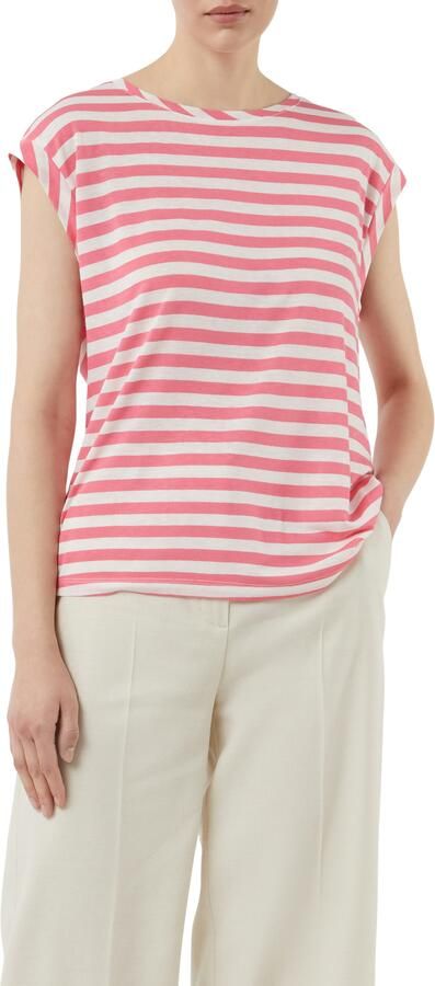 Comma T-shirt met streepmotief - Foto 4