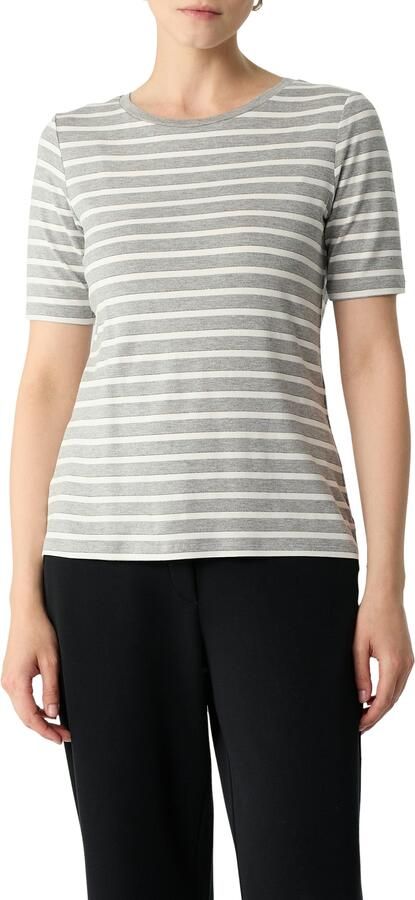 Comma T-shirt met streepmotief - Foto 5