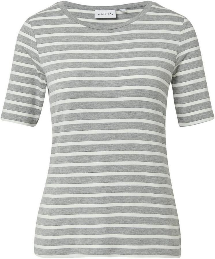 Comma T-shirt met streepmotief - Foto 2