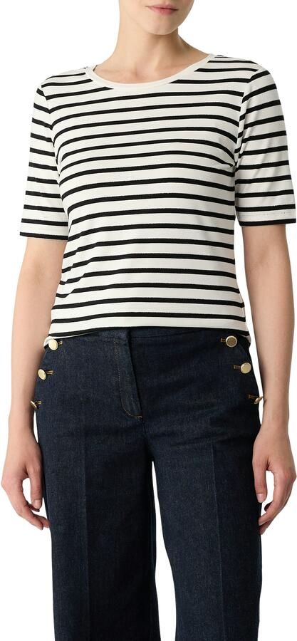 Comma T-shirt met streepmotief - Foto 5