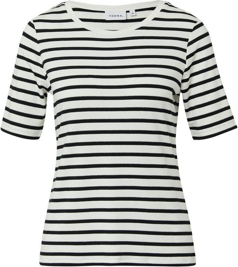 Comma T-shirt met streepmotief - Foto 2