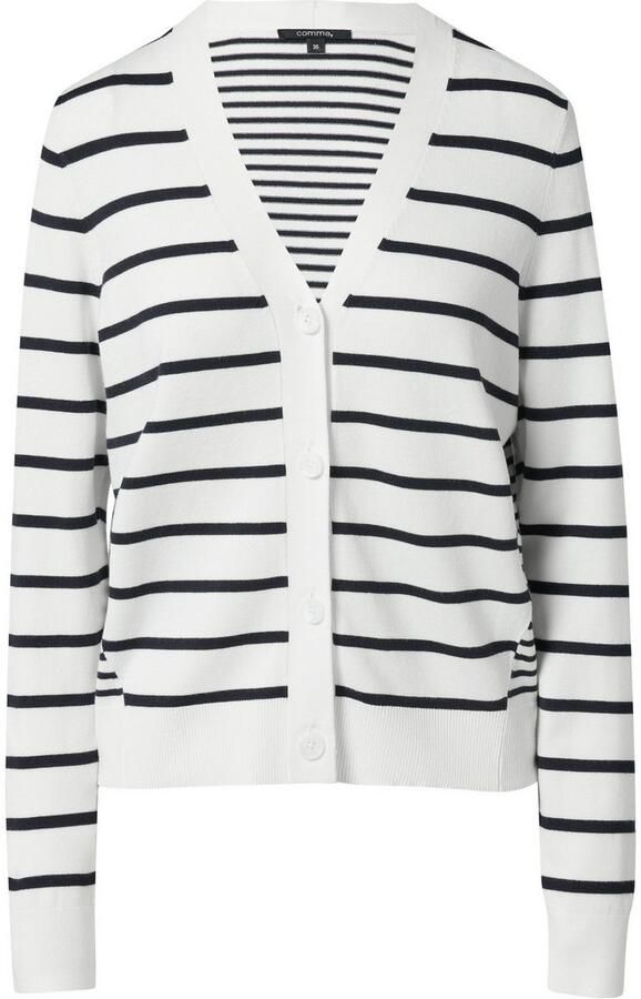 Comma Vest met v-hals en gestreepte look