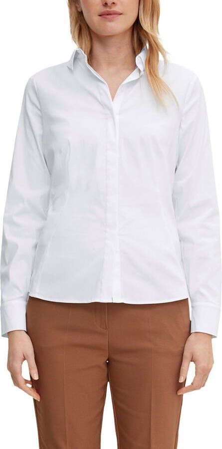 Comma Klassieke blouse in elastische katoenmix
