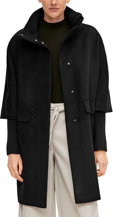 Comma Single-Breasted Coats Zwart Dames