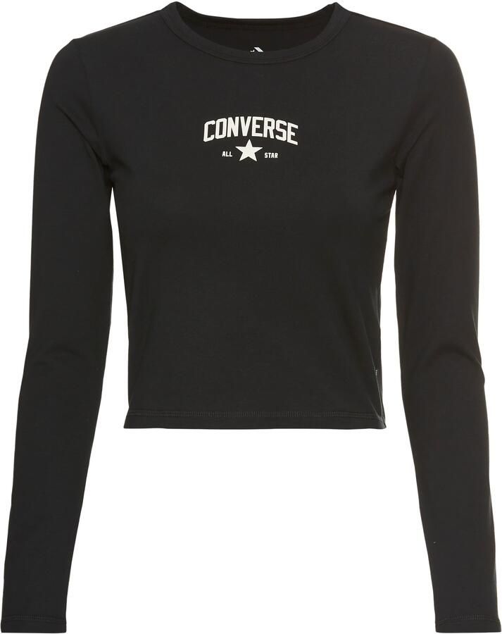 Converse Long Sleeve Baby T-Shirt Black- Dames Black