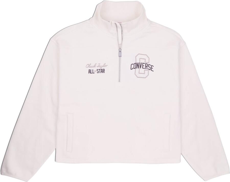 Converse Chuck Taylor Retro 1 4 Zip Sweatshirt White- Dames White - Foto 1