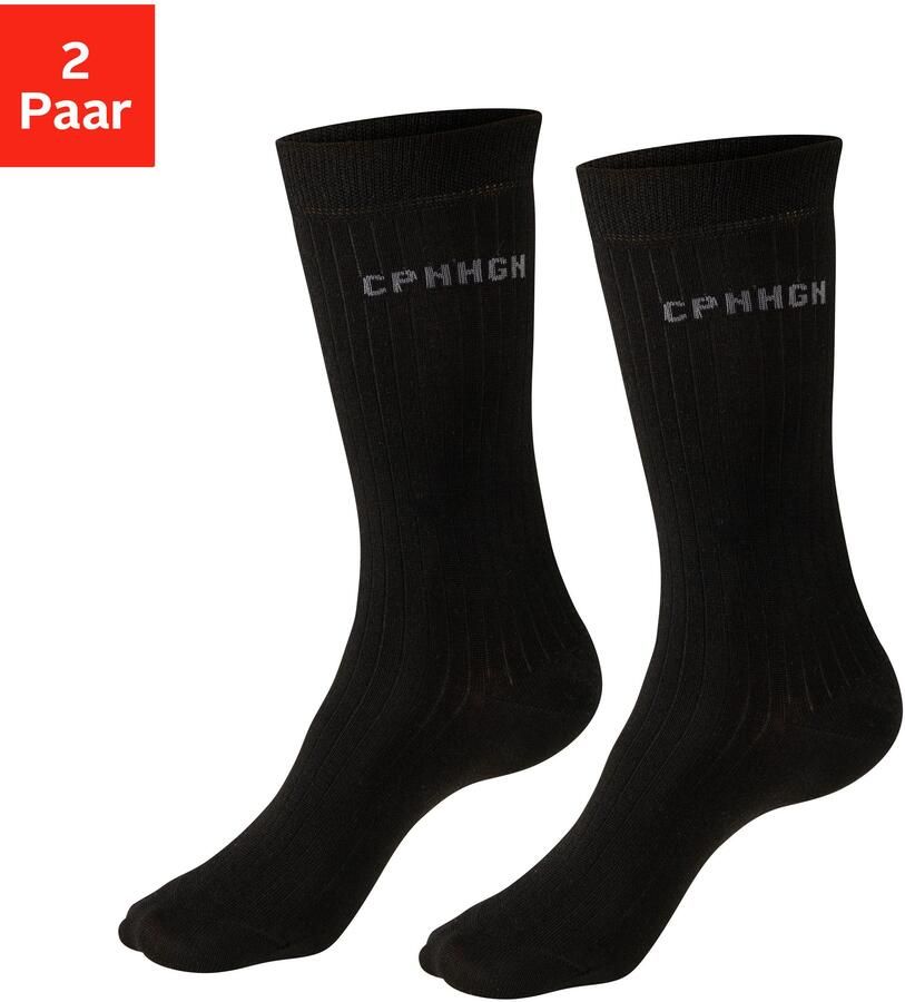 Copenhagen Studios Basic sokken geribbeld met verwar de wol (set 2 paar) - Foto 6