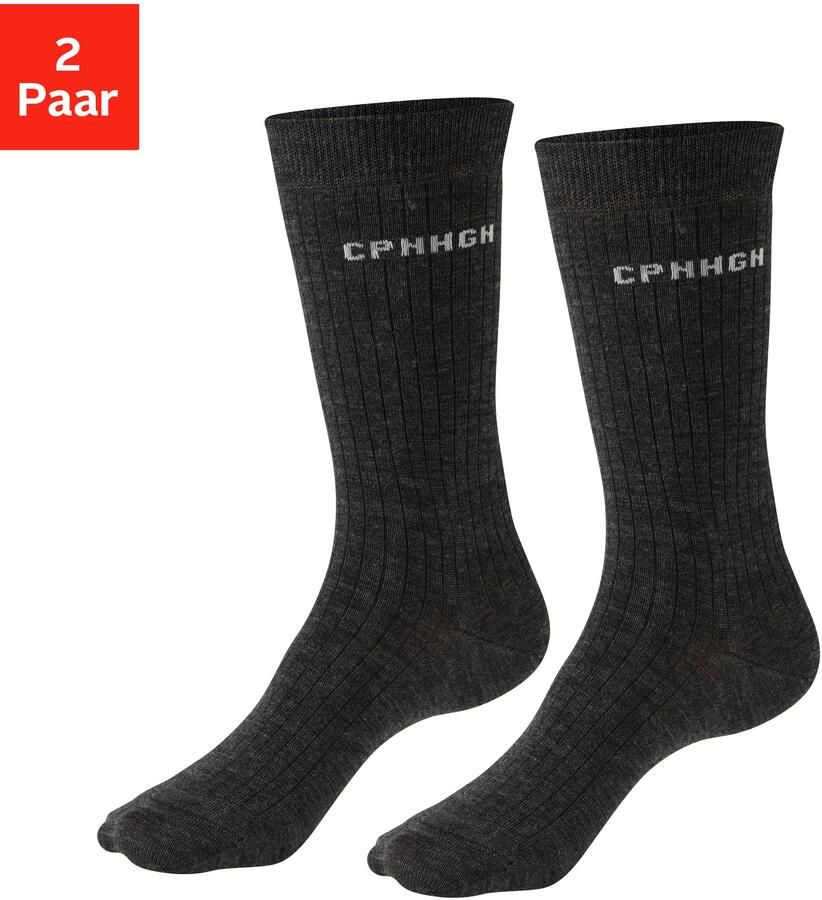 Copenhagen Studios Basic sokken geribbeld met verwar de wol (set 2 paar) - Foto 7