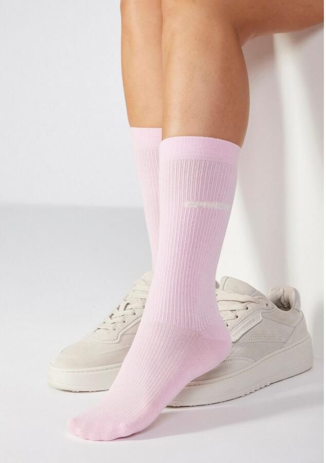 Copenhagen Studios Basic sokken met ribstructuur en borduursel (set 3 paar) - Foto 3