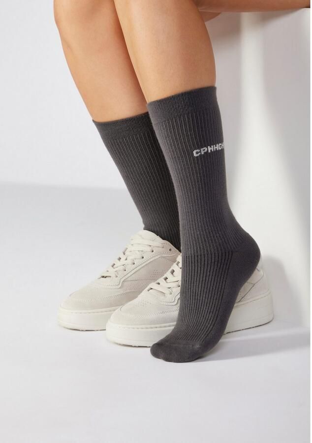Copenhagen Studios Basic sokken met ribstructuur en borduursel (set 3 paar) - Foto 9