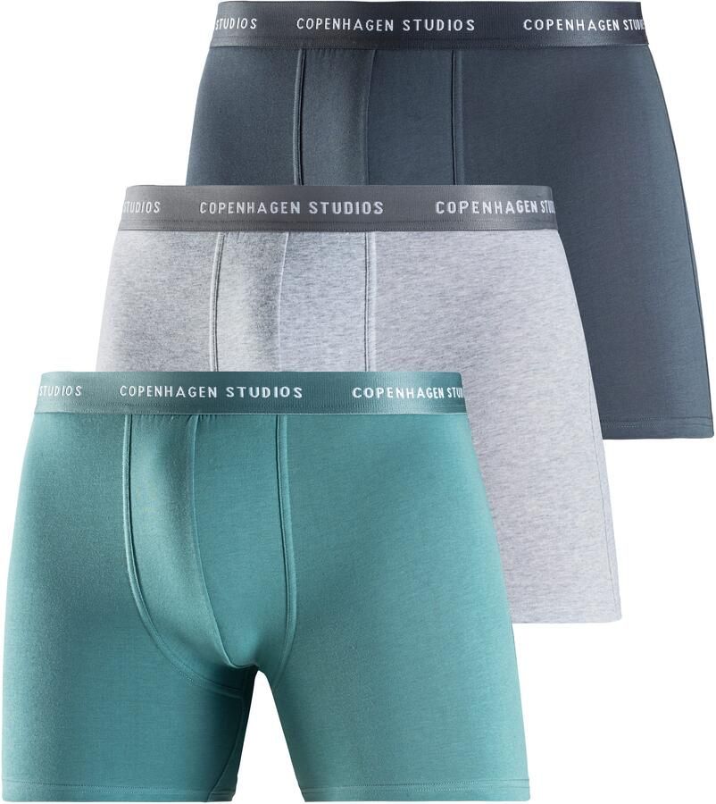 Copenhagen Studios Lange boxershort Boxershorts voor heren met langere pijpen en logo-tailleband (set 3 stuks) - Foto 7