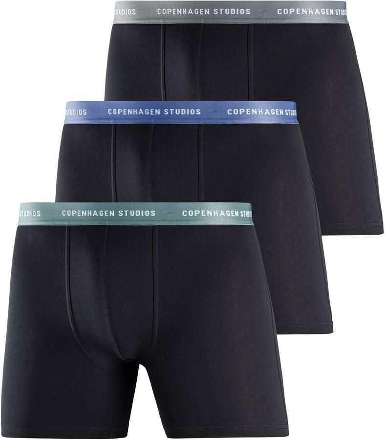 Copenhagen Studios Lange boxershort Boxershorts voor heren met langere pijpen en logo-tailleband (set 3 stuks) - Foto 5