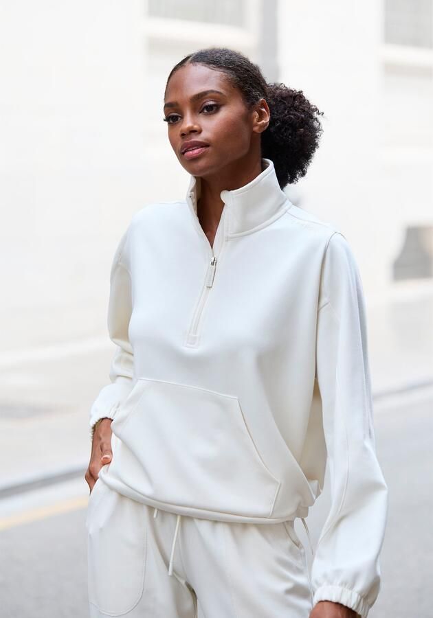 Copenhagen Studios Shirt met lange mouwen gemaakt van hoogwaardig materiaal met staande kraag en rits - Foto 5