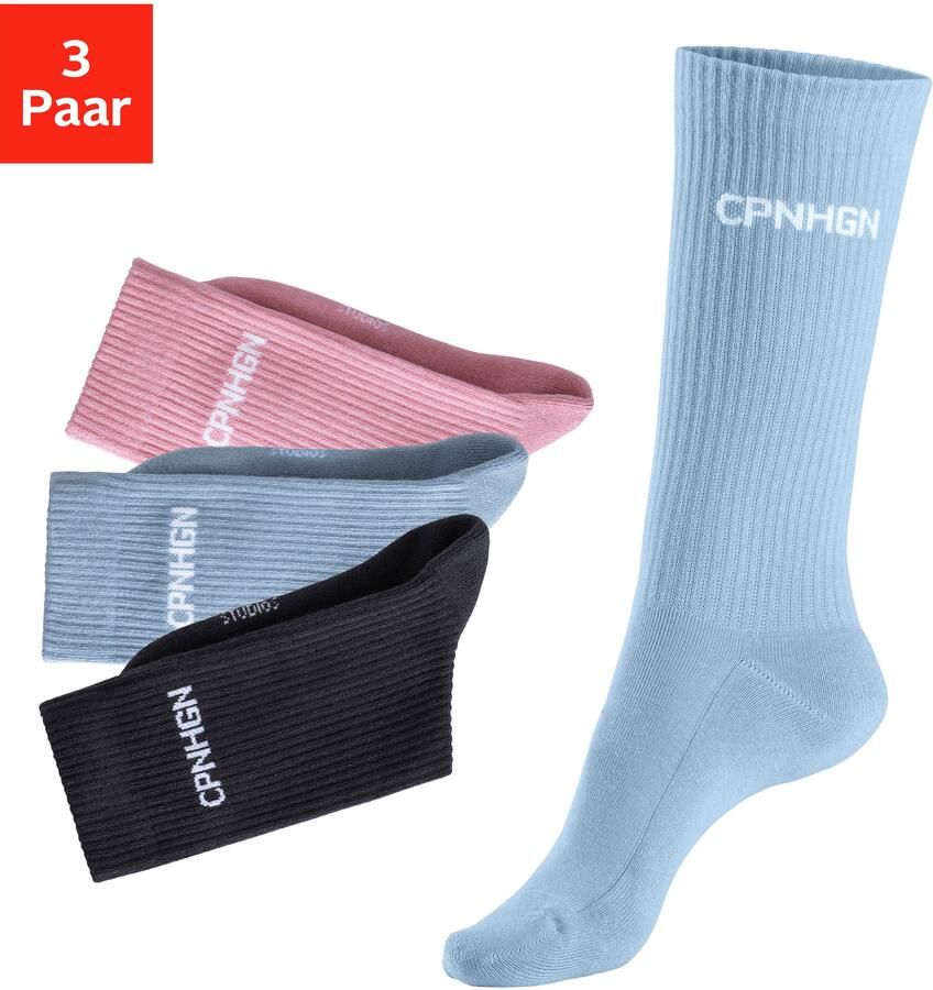 Copenhagen Studios Tennissokken met badstof halve voet (set 3 paar) - Foto 11