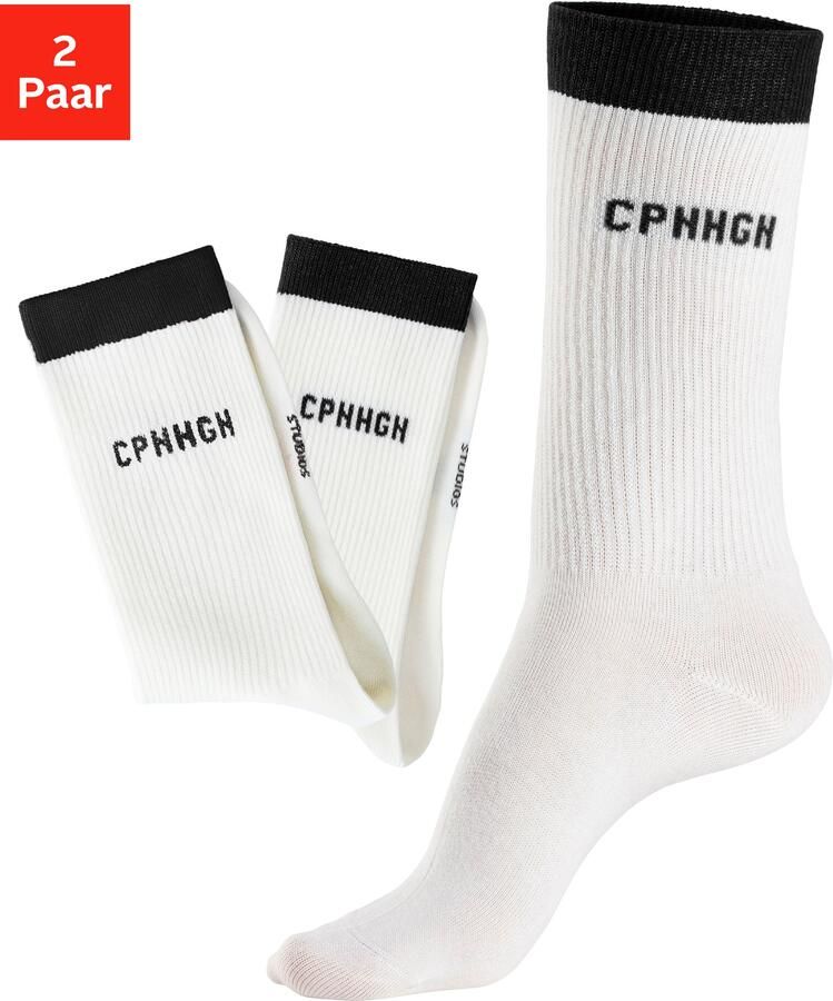 Copenhagen Studios Tennissokken met contrastkleurige band (set 2 paar) - Foto 8