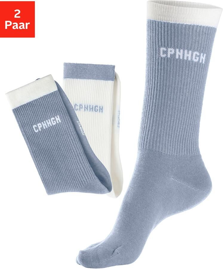 Copenhagen Studios Tennissokken met contrastkleurige band (set 2 paar) - Foto 14