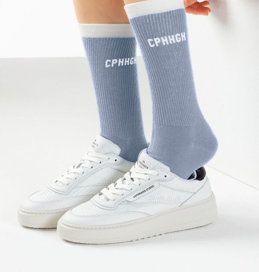 Copenhagen Studios Tennissokken met contrastkleurige band (set 2 paar)