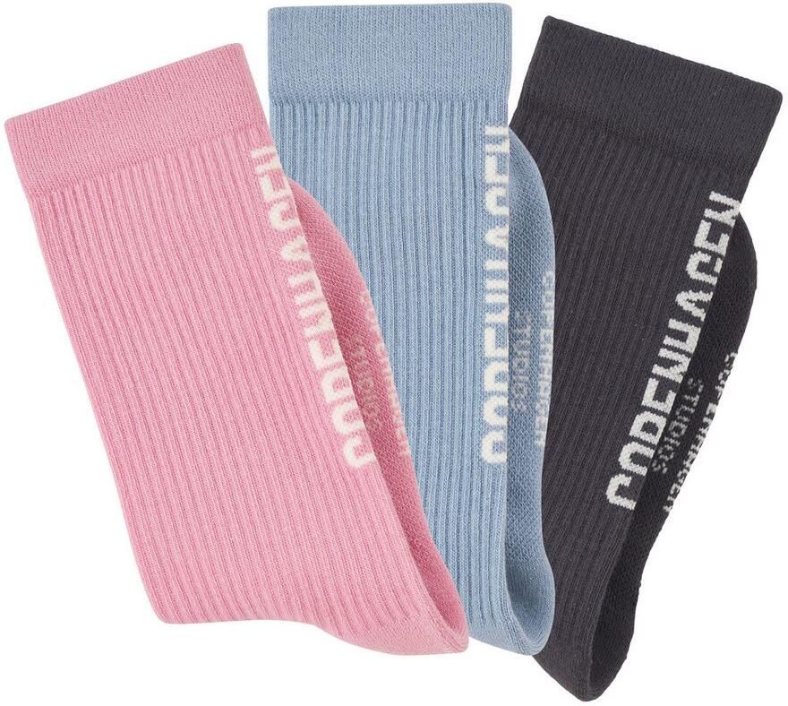 Copenhagen Studios Tennissokken met grote letters (set 3 paar)