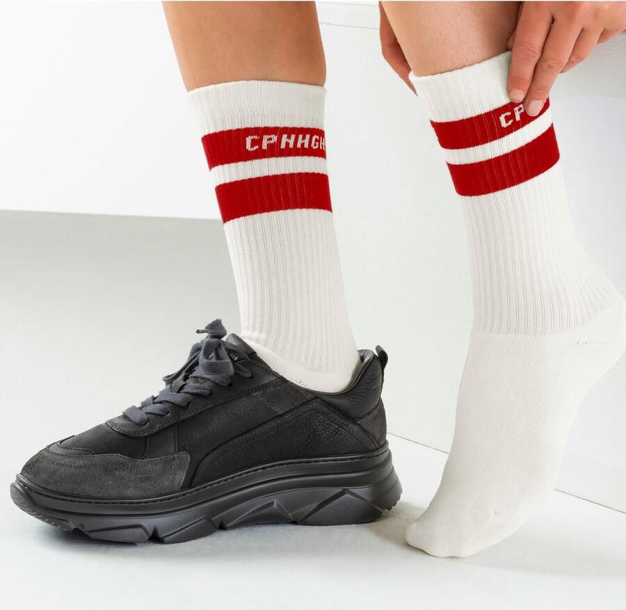 Copenhagen Studios Tennissokken met strepenpatroon en volle frotté (set 3 paar)