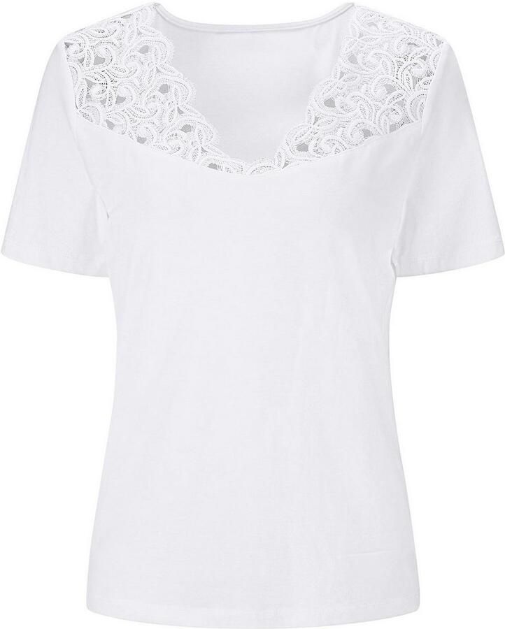 Creation L Kanten shirt Modal-katoenen shirt (1-delig)