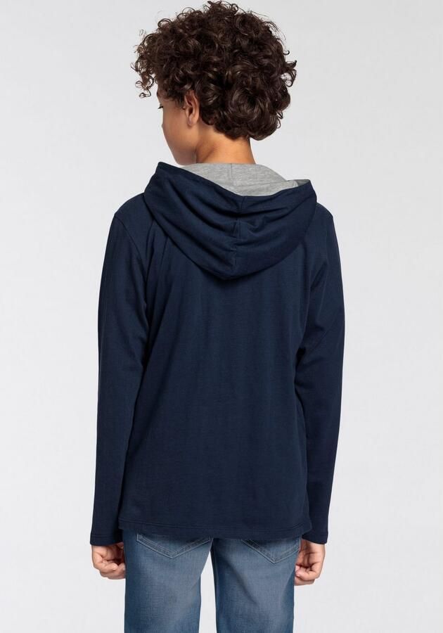 DELMAO Capuchonshirt Voor jongens Lange mouwen basic pasvorm bedrukt van katoen - Foto 5