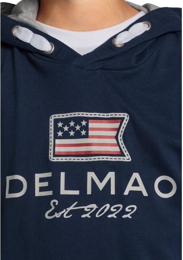 DELMAO Capuchonshirt Voor jongens Lange mouwen basic pasvorm bedrukt van katoen - Foto 3