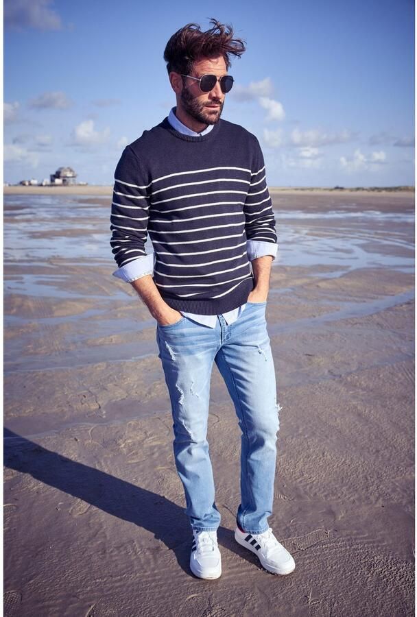 Bruno Banani Straight jeans Hutch rechte broekspijpen gedeeltelijk met modieuze destroyed-effecten - Foto 11