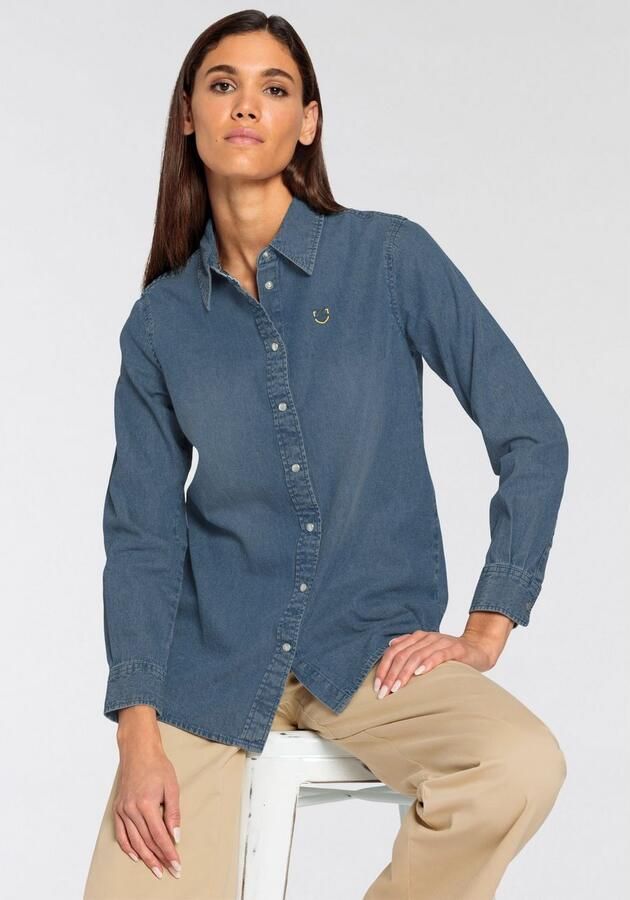DELMAO Jeans blouse in klassieke stijl - Foto 5