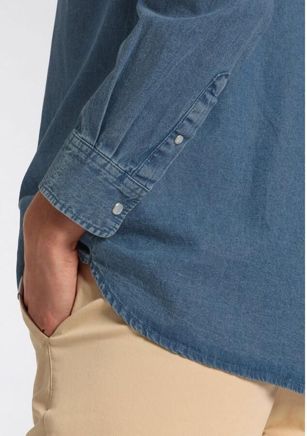 DELMAO Jeans blouse in klassieke stijl - Foto 4