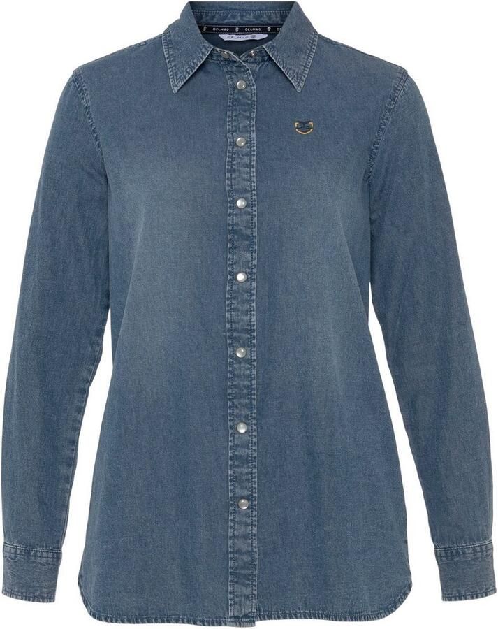 DELMAO Jeans blouse in klassieke stijl
