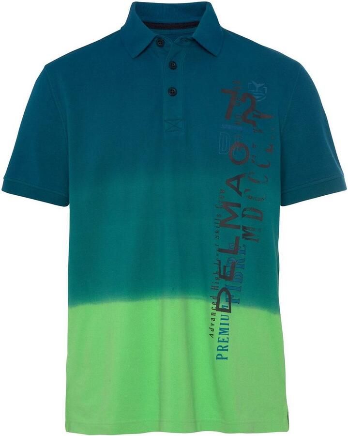 DELMAO Poloshirt Korte mouw losse print polokraag van katoen