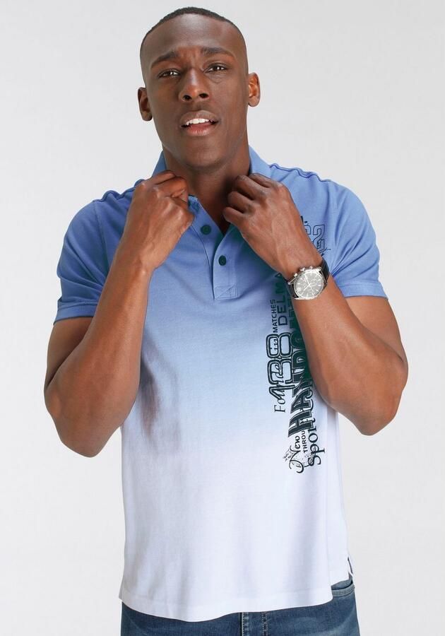 DELMAO Poloshirt korte mouwen casual batikpatroon polokraag - Foto 4