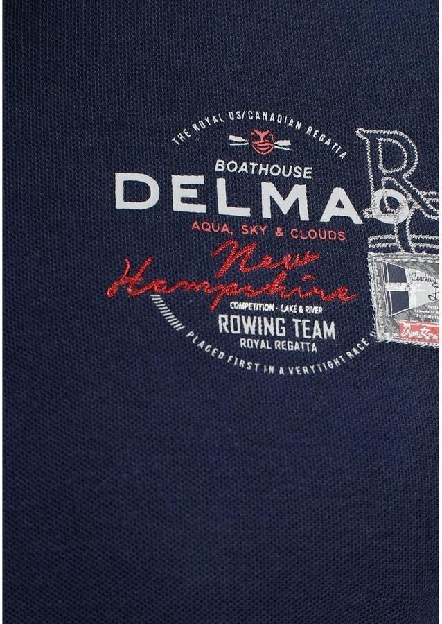 DELMAO Poloshirt Korte mouwen met ribgebreide chetten polokraag - Foto 3