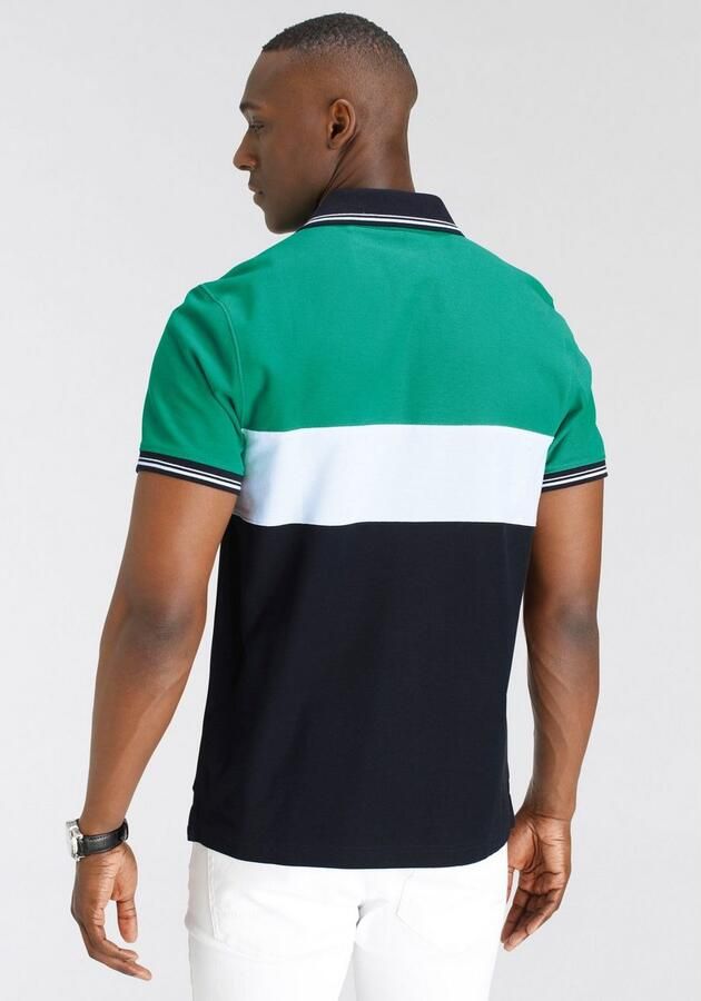 DELMAO Poloshirt Korte mouwen regular fit met colorblocking-ontwerp - Foto 4