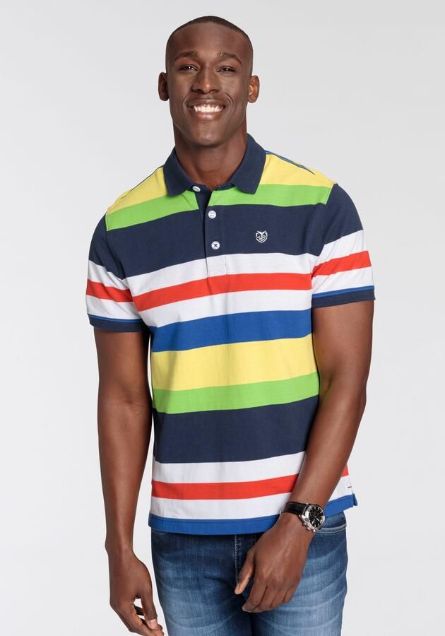 DELMAO Poloshirt met borduursel en multicolor strepen - Foto 6
