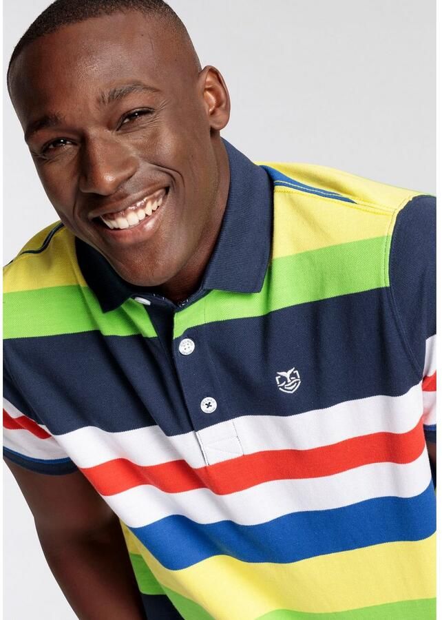 DELMAO Poloshirt met borduursel en multicolor strepen - Foto 3