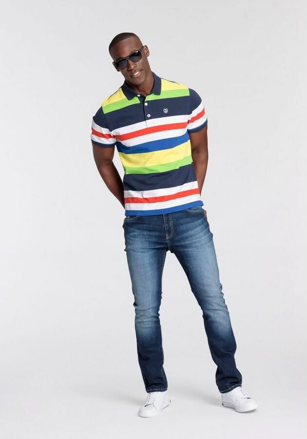 DELMAO Poloshirt met borduursel en multicolor strepen - Foto 5