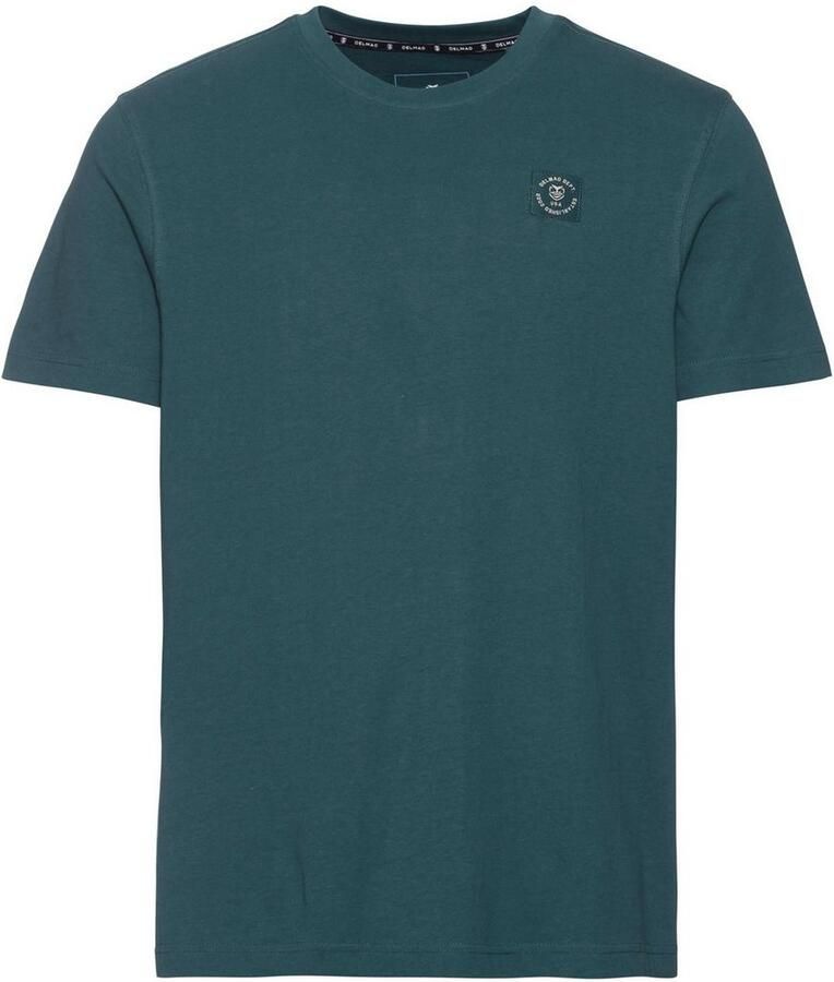 DELMAO Shirt met ronde hals Korte mouw regular fit basic van 100% katoen