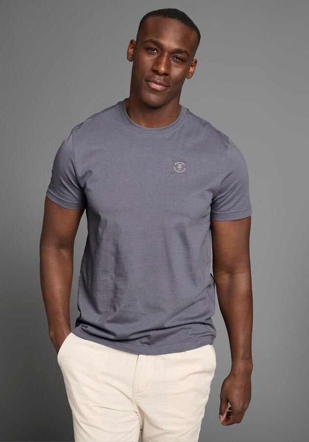 DELMAO Shirt met ronde hals Korte mouw regular fit basic van 100% katoen - Foto 6