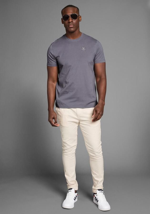 DELMAO Shirt met ronde hals Korte mouw regular fit basic van 100% katoen - Foto 4