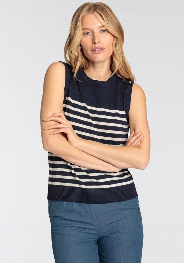 DELMAO Slip-over met maritieme details en ronde hals - Foto 3